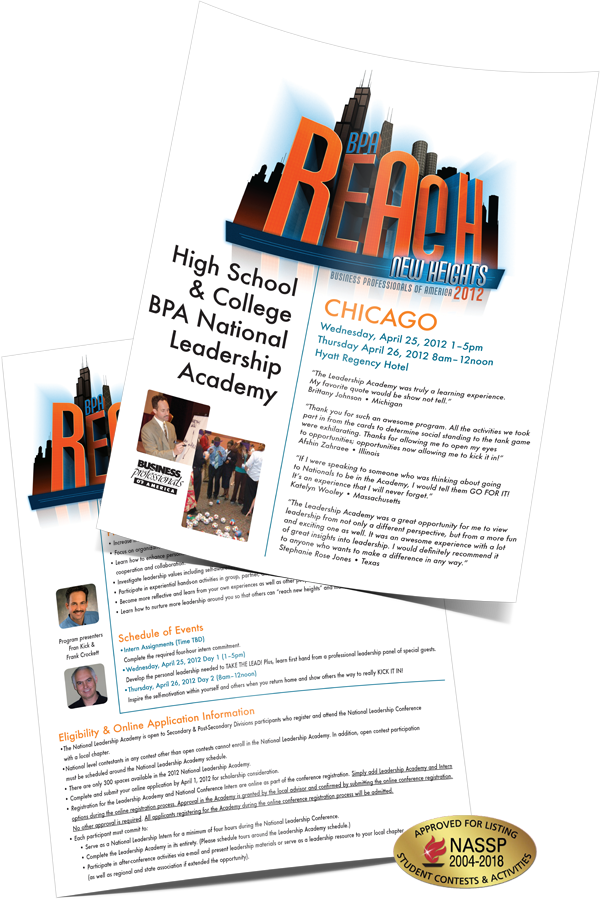 Business Professionals of America Leadership Academy Flyer