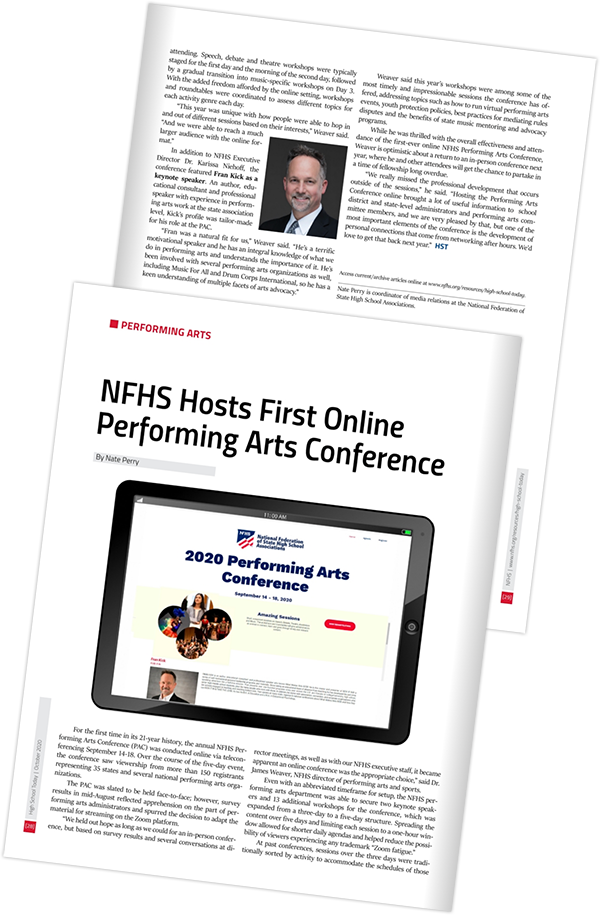 NFHS October 2020 High School Today article